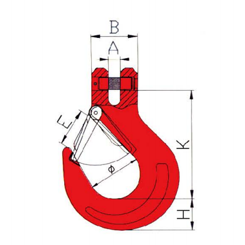 G80 Clevis Sling Hook مع المزلاج