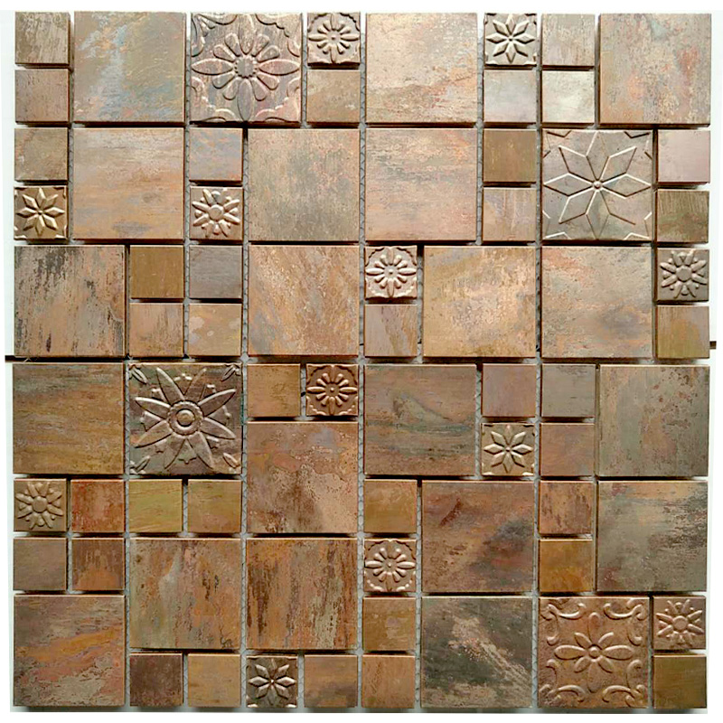 الفخامة نمط النحاس باكسبلاش فسيفساء بلاط الحمام والديكور النحاس باريستيل باغنو Con Fiori Tiles