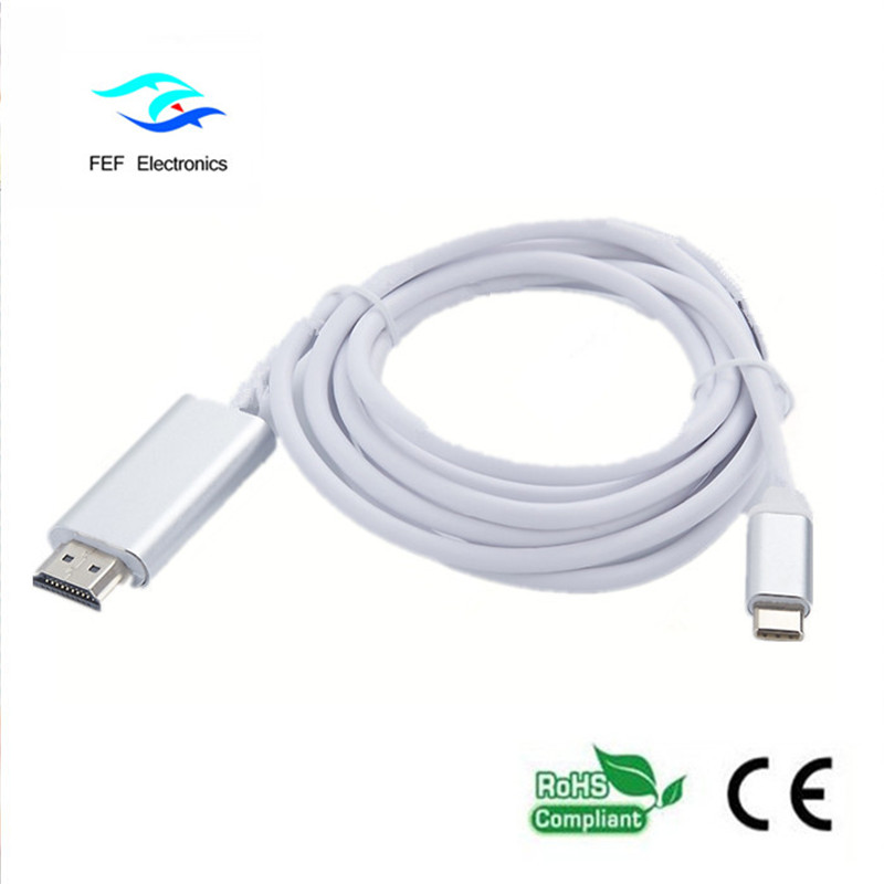 USB نوع ج إلى محول HDMI ذكر ABS قذيفة الرمز: FEF-USBIC-013