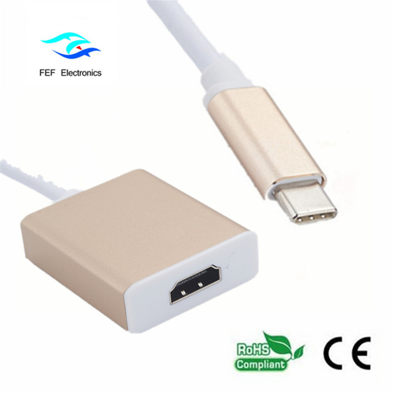 USB نوع ج إلى USB3.0 أنثى + HDMI أنثى + PD تحويل حالة معدنية FEF-USBIC-005A