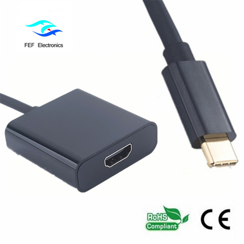 USB نوع ج إلى USB3.0 أنثى + HDMI أنثى + PD تحويل حالة معدنية FEF-USBIC-005A