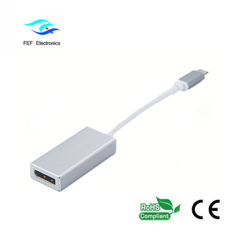 USB TYPE-C إلى محول Displayport أنثى حالة معدنية رمز: FEF-USBIC-004