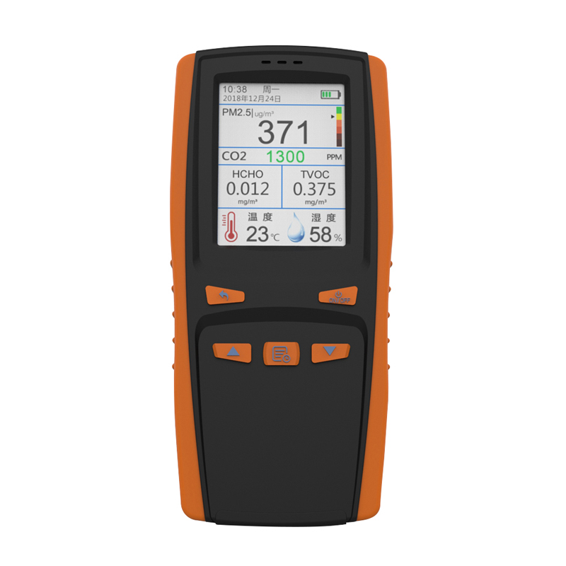 جودة الهواء المحمولة الرقمية رصد ليزر co2 pm2.5 كاشف الرئيسية مكتب سيارة محلل غاز hcho جودة الهواء lcd تستر ميتي
