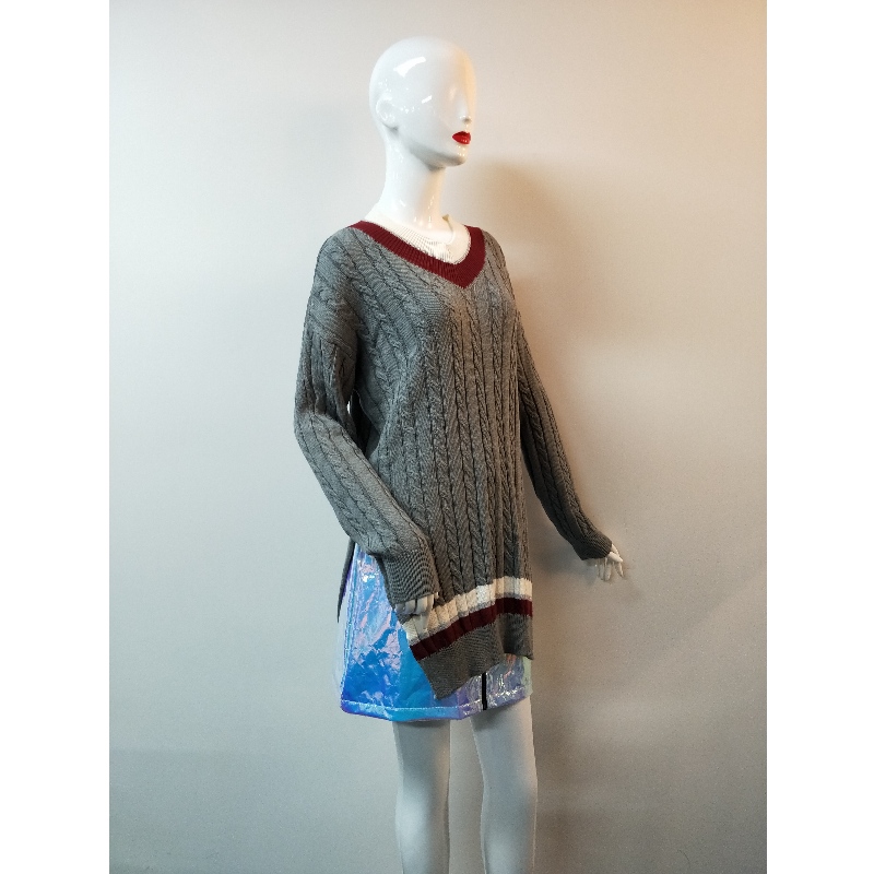 GRAY SLIT-SIDE SWEATER RLWS0104F