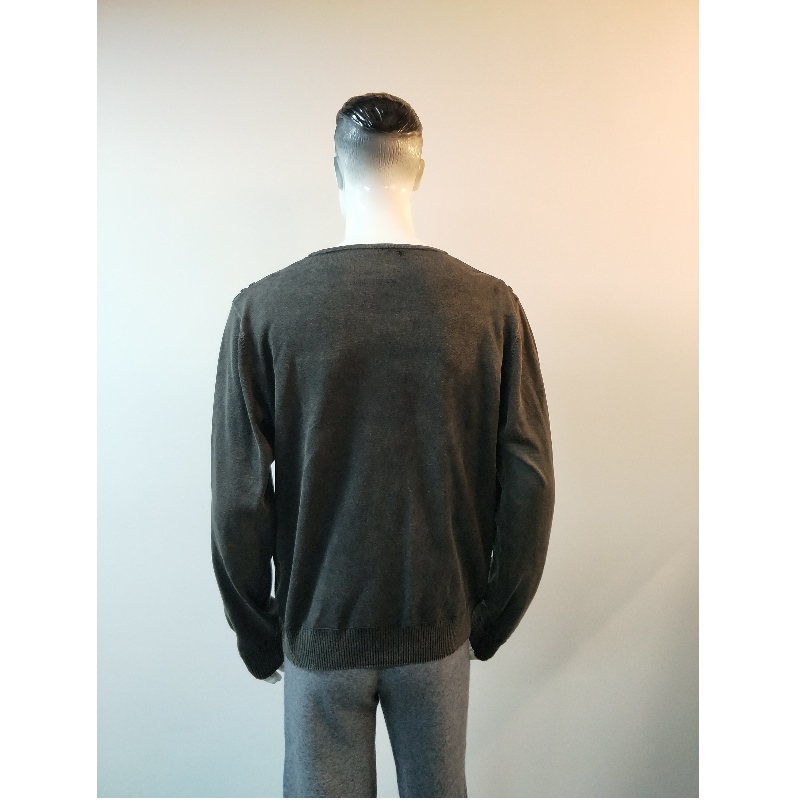 GRAY V-NECK SWEATER RLMS0013F