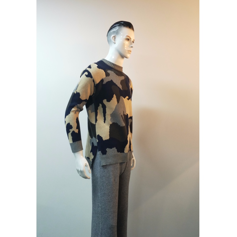 CAMO MIXED SWEATER RLMS0045F