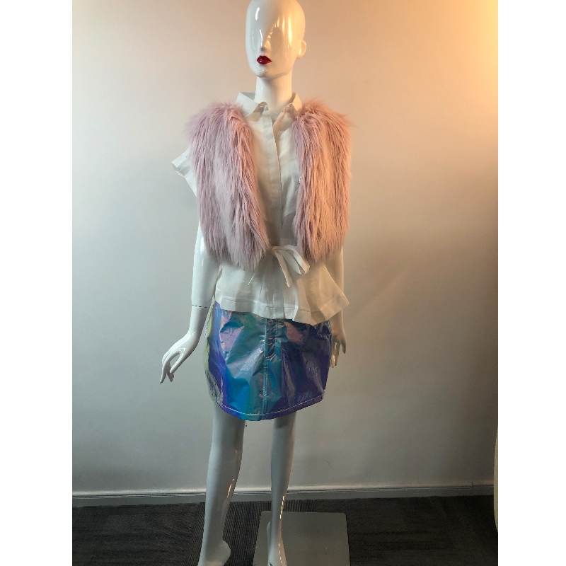 PINK SHORT FUR GILET RILWF0014