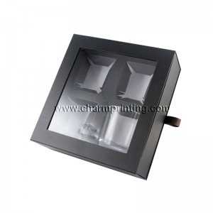 مربع هدية مخصص اللون الأبيض مستطيل مع نافذة من البلاستيك