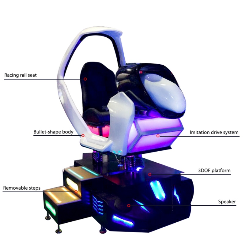 حار بيع المعدات العالمية متنزه المعدات ثلاثة محاور vr سباق السيارات