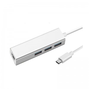 نوع USB من C إلى LAN (1000M) + محول USB 3.0x3 Hub