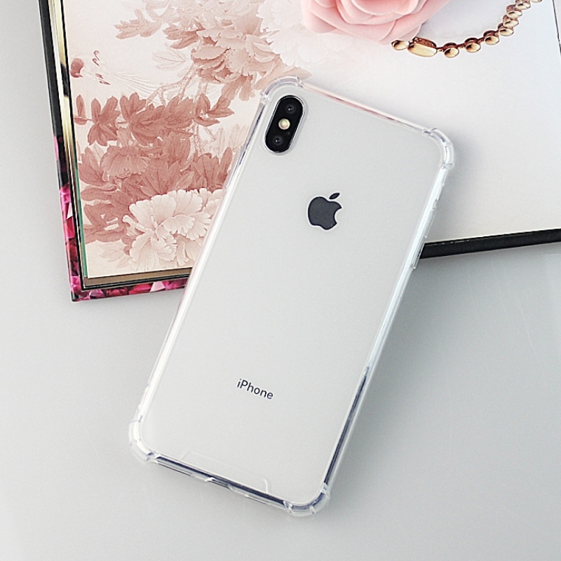 iPhone X / iPhone XS TPU + PC حالة الهاتف المحمول شفافة ومضادة للتأثير