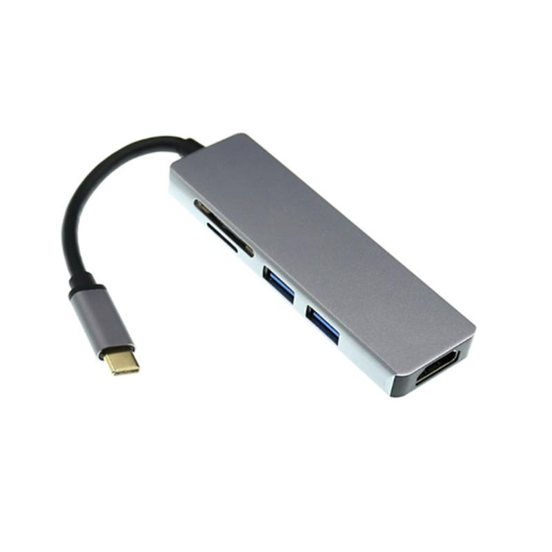 USB من النوع C إلى HDMI + 2 × USB 3.0 + قارئ بطاقة SD Hub