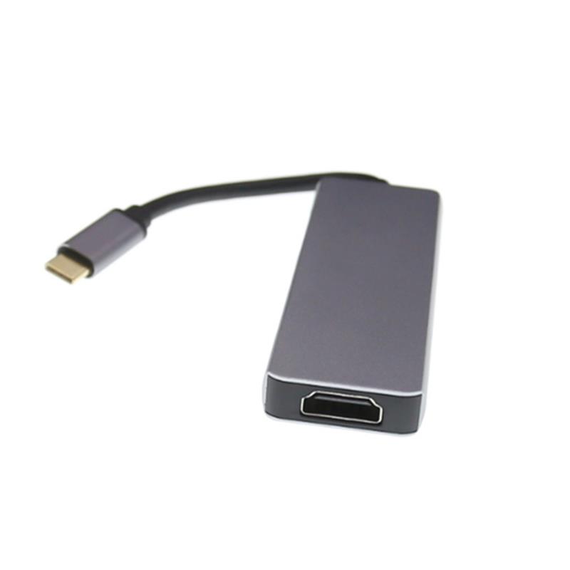 USB من النوع C إلى HDMI + 2 × USB 3.0 + قارئ بطاقة SD Hub