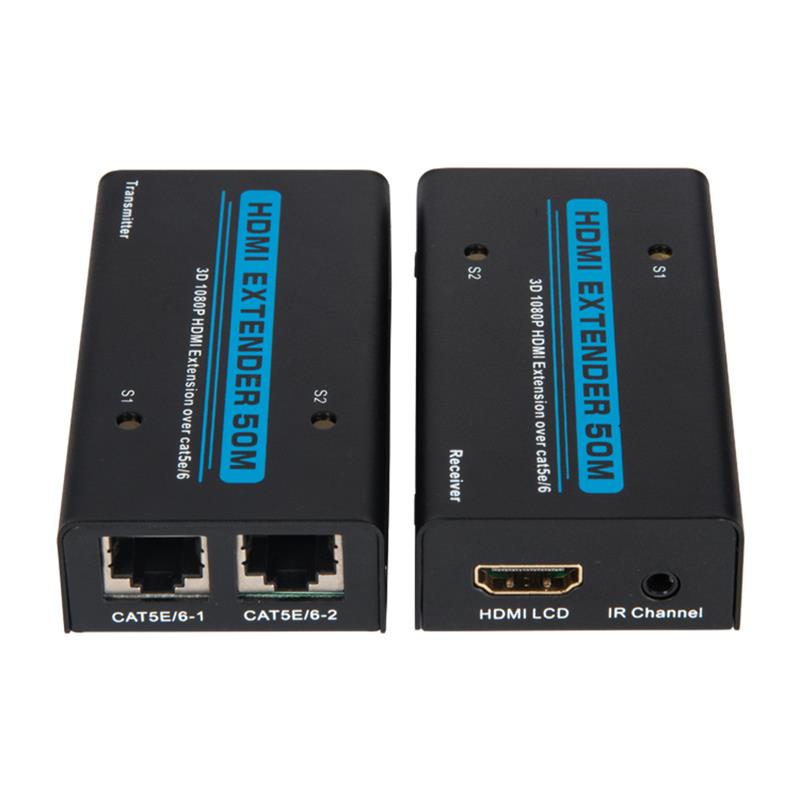 V1.3 HDMI موسع 50m على كابل cat5e / 6 المزدوج دعم Full HD 1080P