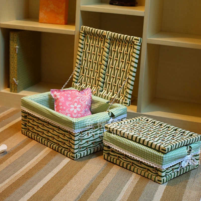 سلة تخزين مع غطاء بطانة