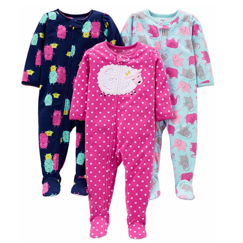 كارترز بيبي اند جيرل جيرل 3-Pack Fleece Footed Pajamas Sleepwear