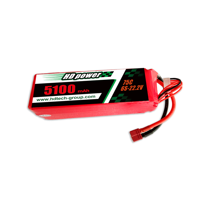 HD POWER 5100mAh 75C 6S 22.2V بطارية ليبو