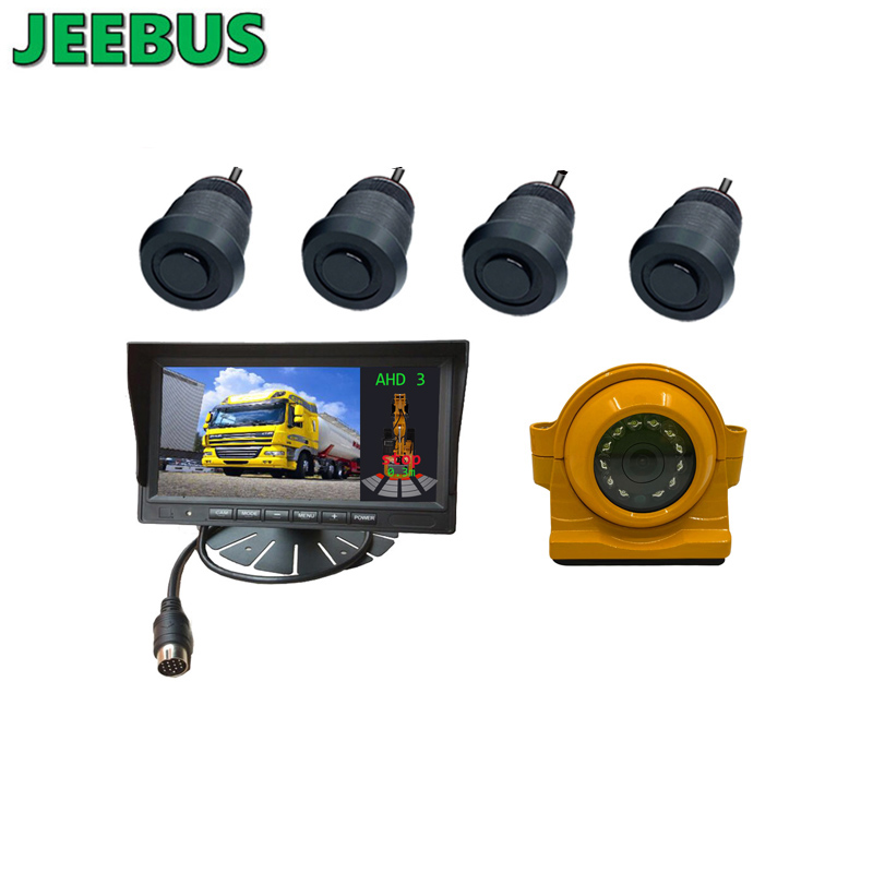 Excavatior Machinery Truck Reverse Camera مع نظام الكشف عن الرادار بجهاز استشعار رقمي أوتوماتيكي 7 بوصة AHD