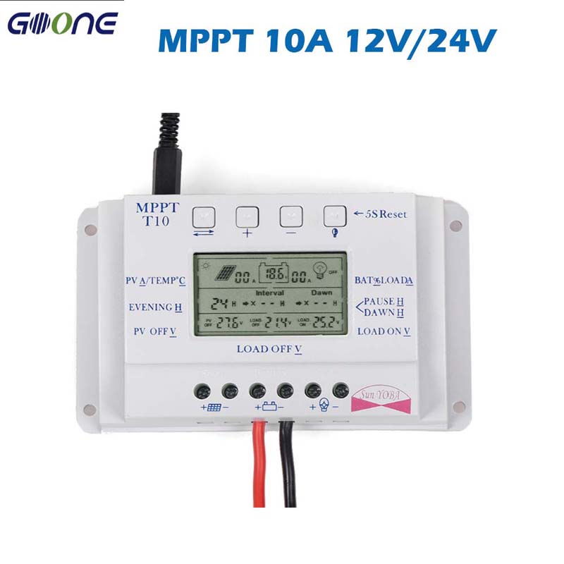 PWM 20A 10A لوحة للطاقة الشمسية تهمة منظم تحكم T10 T20 12V 24V السيارات شاشة LCD ضوء وموقت مزدوج