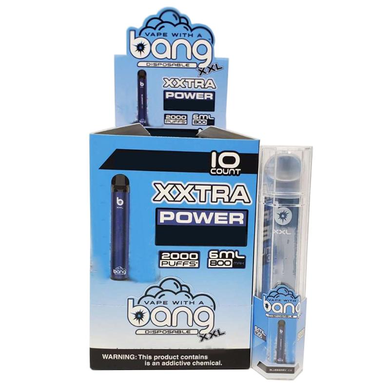 Bang XXL المتاح vape القلم السجائر الإلكترونية جهاز 800mAh بطارية 6ML القرون فارغة الأبخرة الأصلية 2000 نفث عدة بالجملة