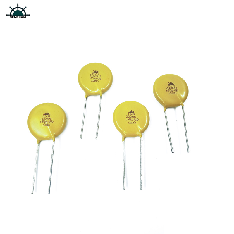 الصين مصنع الأصلي، الأصفر سيليكون mov 20mm 20d681 680 فولت zov varistor mov for الحمل الزائد