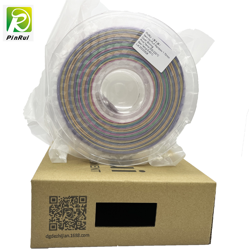 Pinrui بريق Pla 1.75mm طابعة 3d خيوط التألق ملعب لون قوس قزح