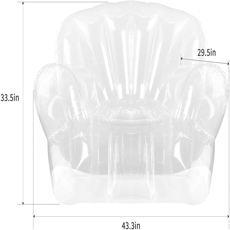 PVC شفافة نفخ أريكة، غرفة نوم في الهواء الطلق شرفة الترفيه، واحدة نفخ كرسي قابل للطي