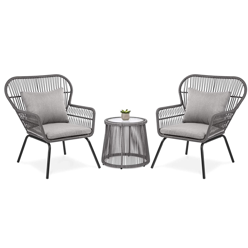 Steel&Wicker 3pcs Sofa Set N-004