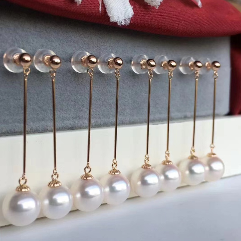 18K/14K/10K/9K GOLD PEARL ESPRING جاهز للشحن