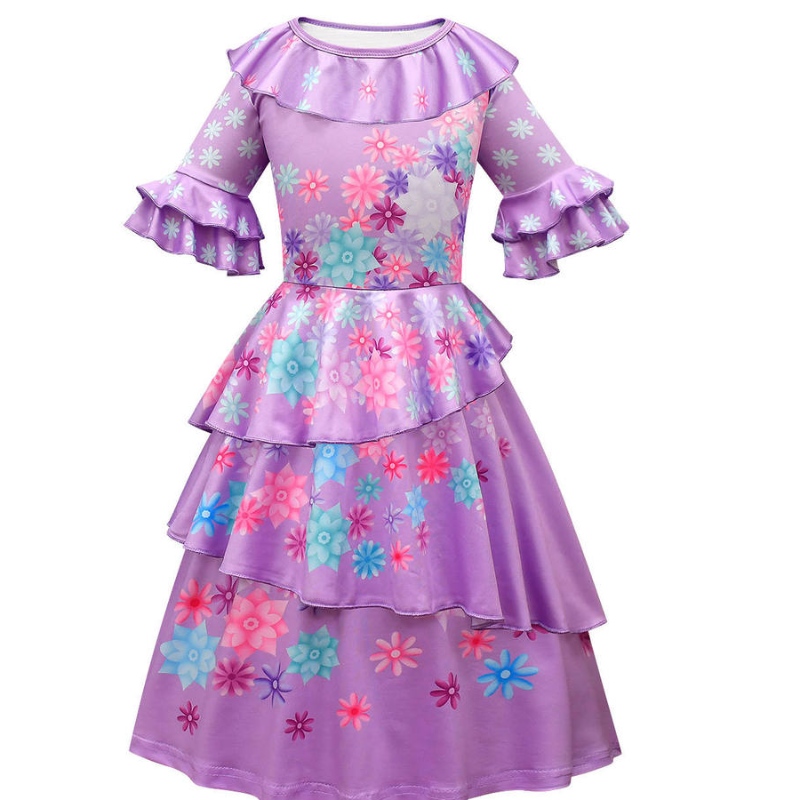 تلفزيون فيلم Cosplay Girls Short Sleeve Flower Flower Ruffles Princess Party Cloth Assumes Comple