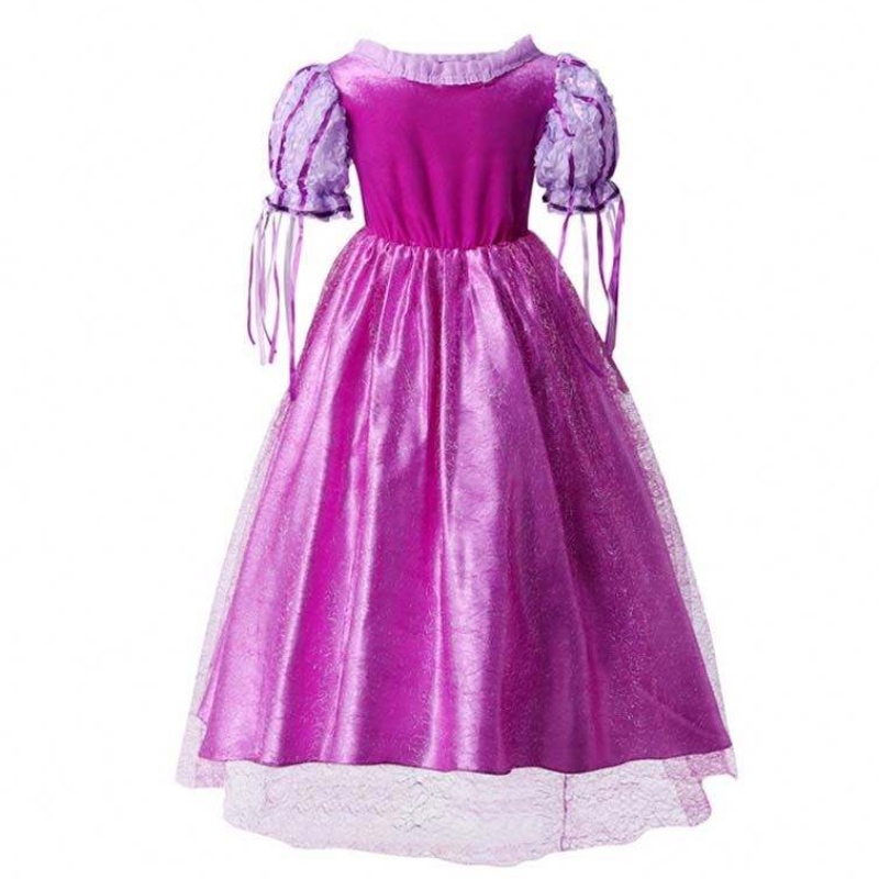 الأدوات 2022 Little Girls Purple Color Rapunzel Princess Dress مع إكسسوارات HCRS-006