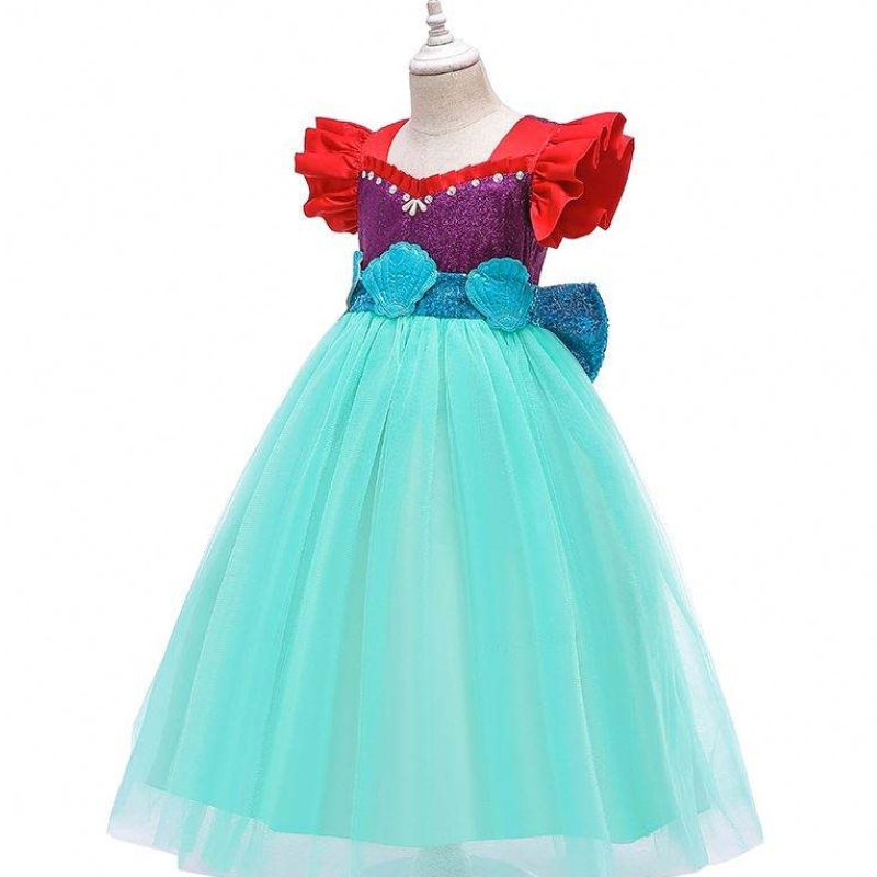 Baige 2021 نماذج جديدة للأكمام قصيرة الأطفال \\ لباس Mermaid Girl Cosplay Costume Bx0627