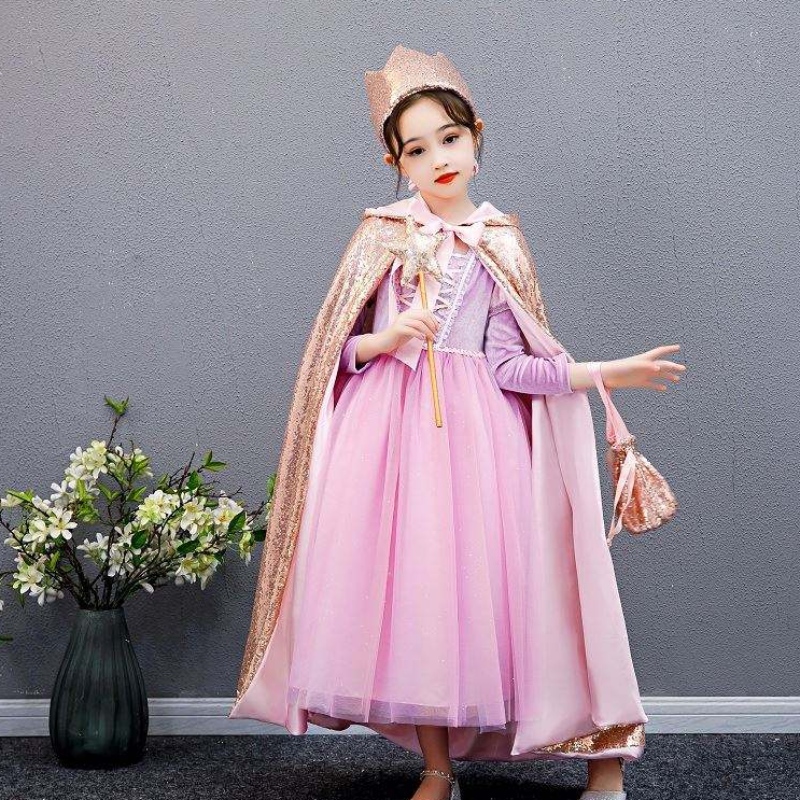 Baige Girl recided Cape Snow Queen Elsa Anna Assume Costume Halloween Christmas for Girls Bx211