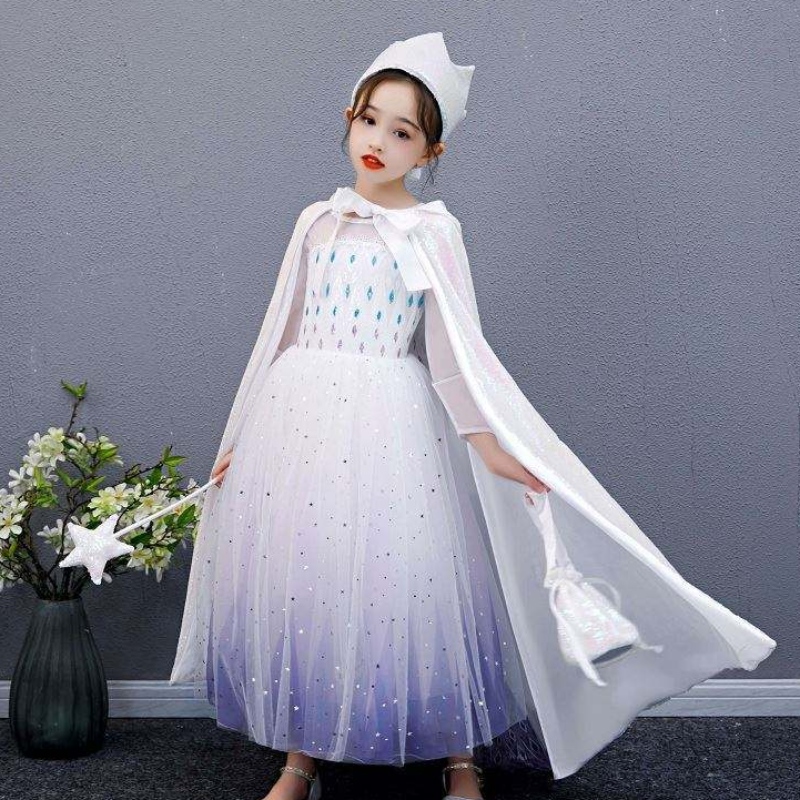Baige Girl recided Cape Snow Queen Elsa Anna Assume Costume Halloween Christmas for Girls Bx211