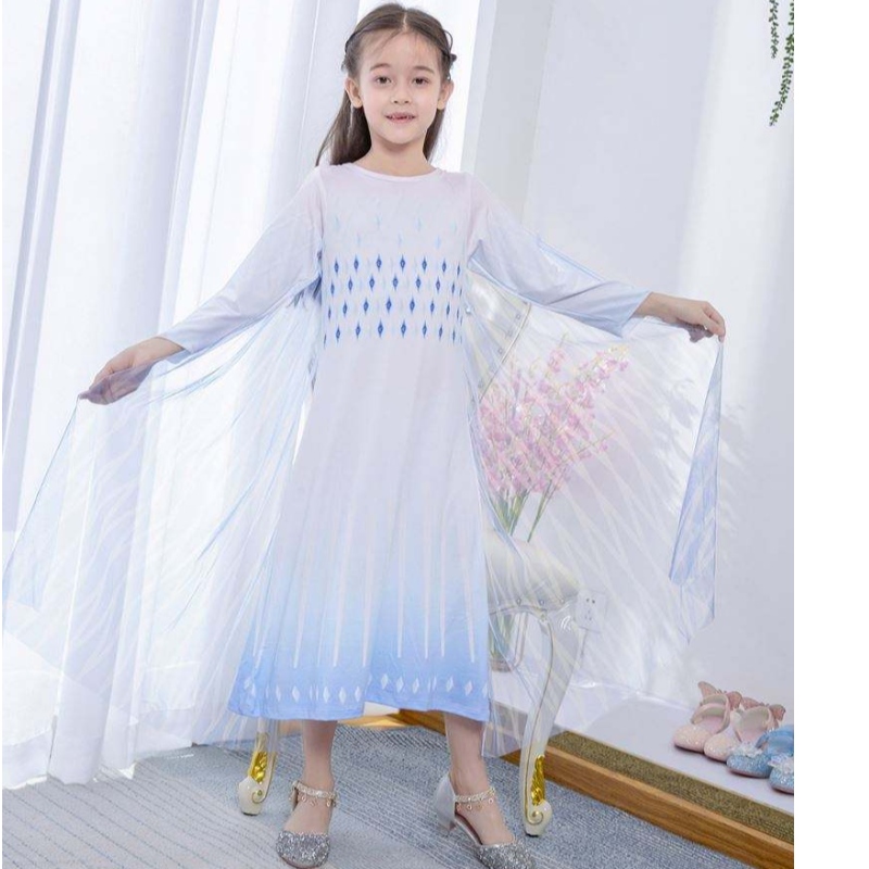 Baige White Princess Elsa Dress Girls Dresses Asy Halloween Comple for Kids TV&Comples Movie