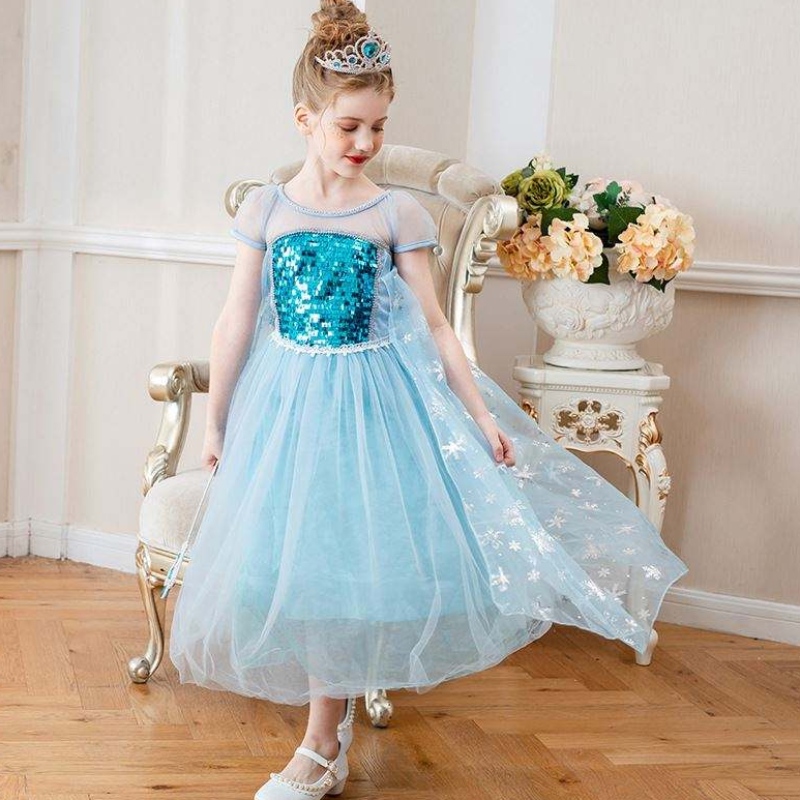 Baige وصول جديد بلا أكمام Elsa Anna أزياء الأطفال زي Cosplay Girls Costume Party Dresses