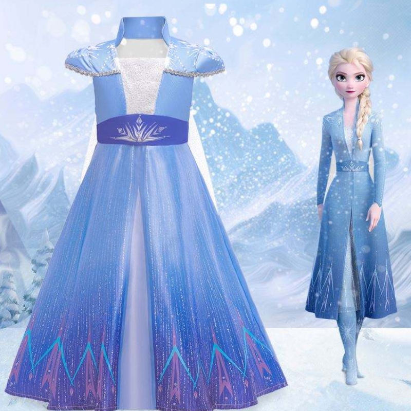 الأميرة الجديدة Elsa Anne Cosplay Dresses Girls TV Movie Comples Halloween Party Comples Bx1709