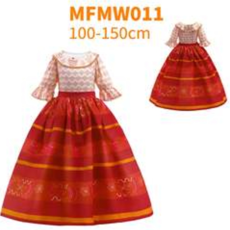 Baige Encanto Mirabel Luisa Cosplay Costume Girl Party Dress Halloween Princess Dress مع حقيبة