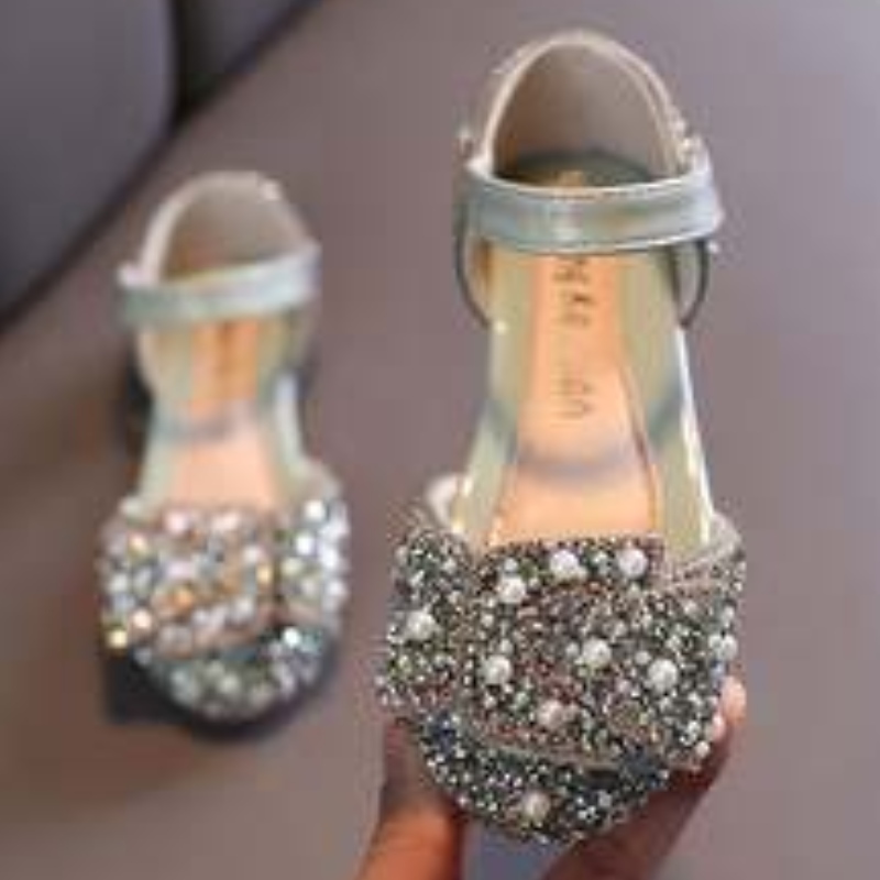 2021 New Fashion Diamond Children \\'s Sandals Shedals Sequed Baby Girl Casual Pu Kids Shoes