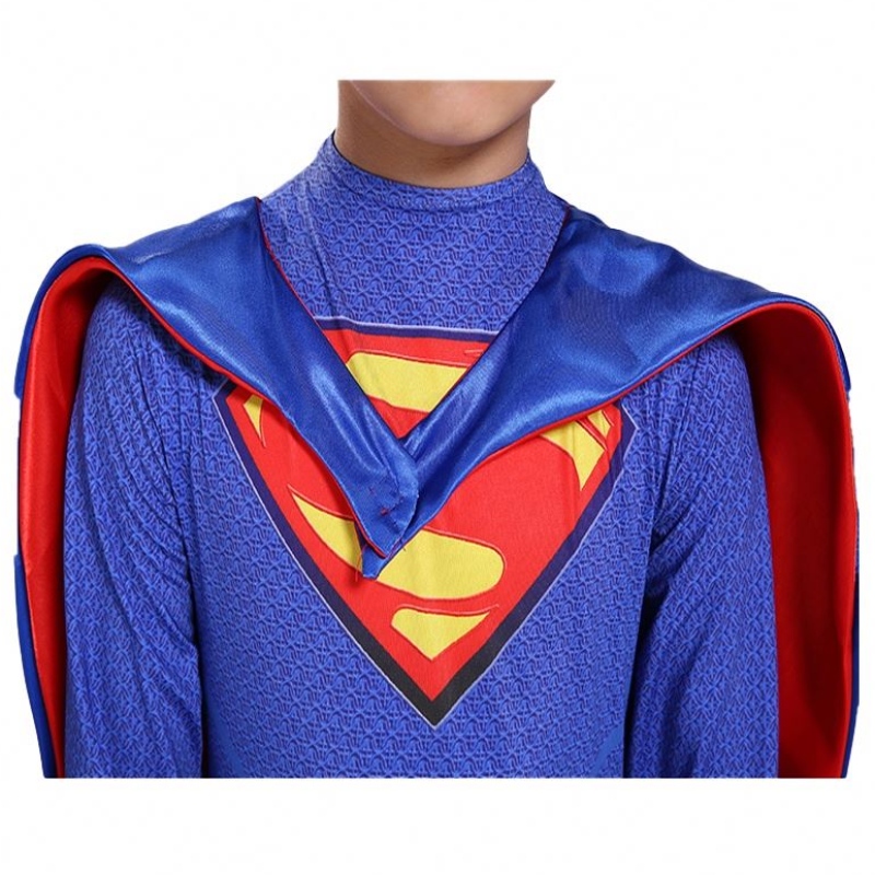 Marvel DC Superhero TV&movie Blue&red Comic Figures Fancy Cosplay Bodysuit Phemsuit Anime Super Man Comple مع عباءة