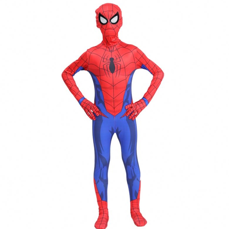 الكلاسيكية Hot-sale Halloween Party Kids&adult TV&movie Superhero Cosplay ANIME PMIDSUT SPIDERMAN ANDOOR COSSUME مع قناع