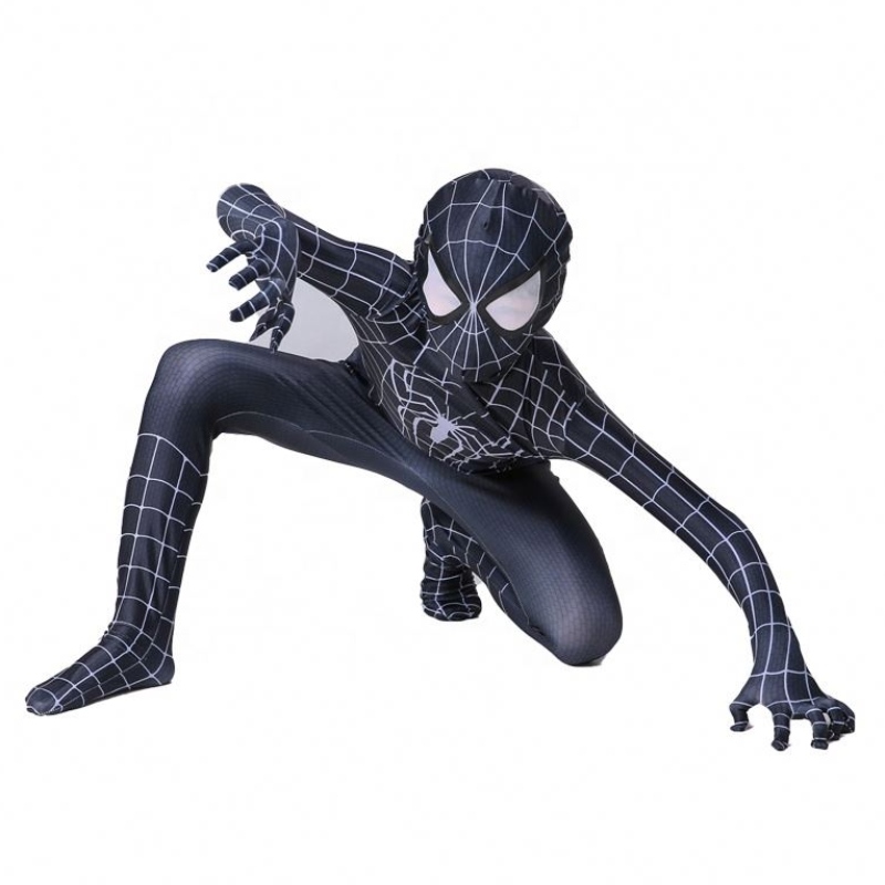 Zip Up Shadow Spider Zentai Suit Halloween Cos for Kids&adults Game&film Traje Spider Man Assume