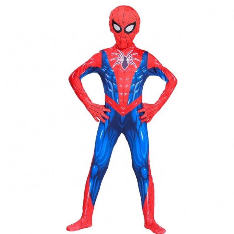 3D Print Polyester لباس ضيق للأطفال Cosplay Cosplay Cosplay Spiderman مع قناع