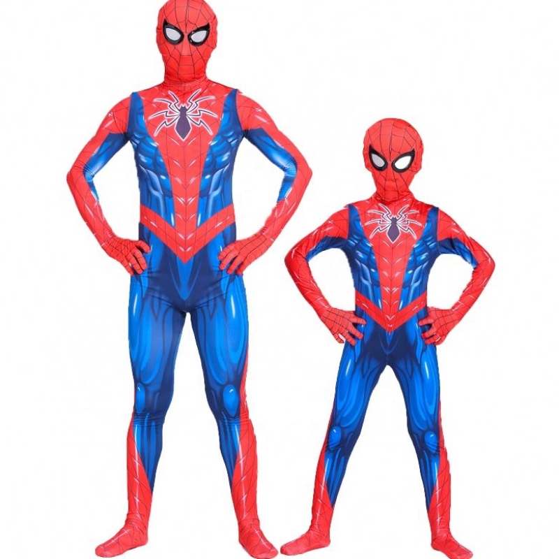 3D Print Polyester لباس ضيق للأطفال Cosplay Cosplay Cosplay Spiderman مع قناع