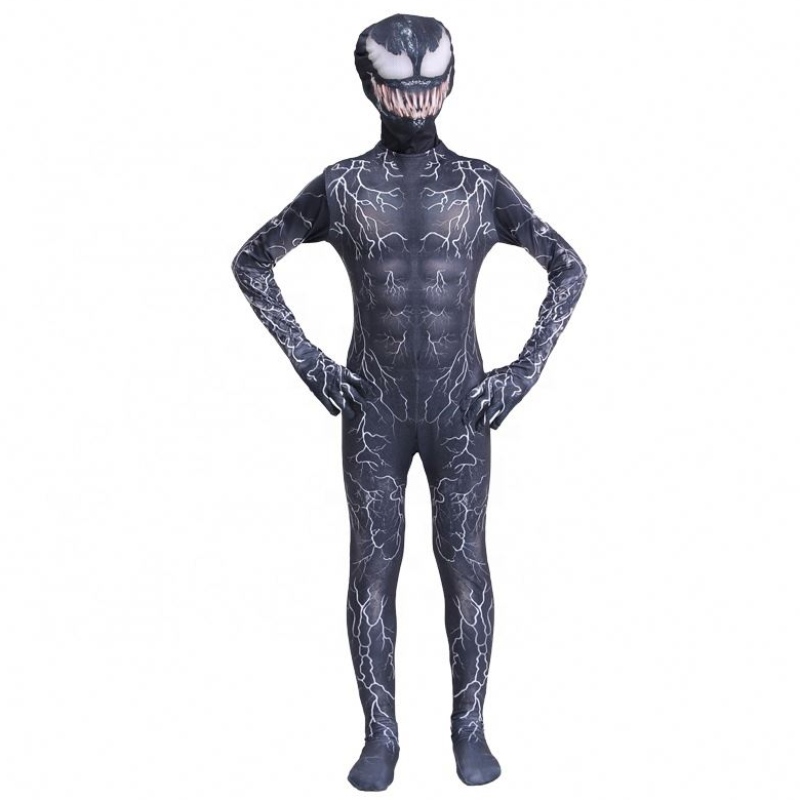 العضلات السوداء zentai bodysuit البالغين الخارقين مخيفة الرعب بذلة سبايدرمان هالوين تأثيري الأزياء السموم