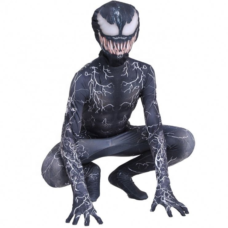 العضلات السوداء zentai bodysuit البالغين الخارقين مخيفة الرعب بذلة سبايدرمان هالوين تأثيري الأزياء السموم