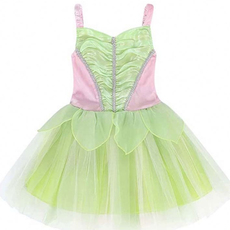 Halloween Cosplay Baby Girls Party Christmas Green Flower Flower Flower Tinker Bell Outfit with Butterfly Wings Sets HCTB-005