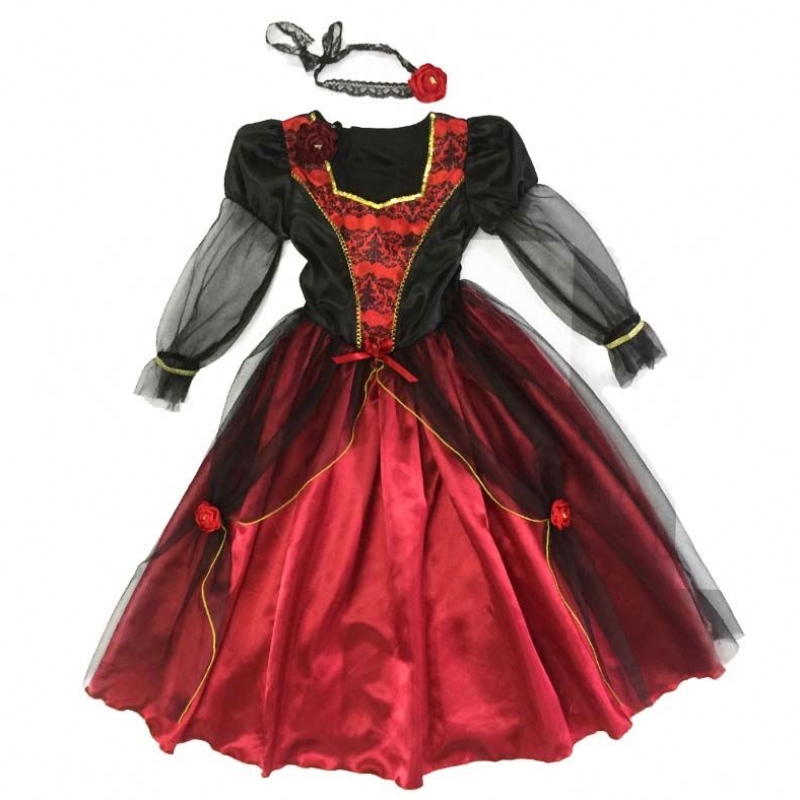 2022 Quality Halloween Chids Kids Vampire Girl Cosplay Costume for 10-12y HCVM-001