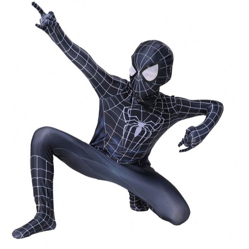 زي عالي الجودة العنكبوت الأزياء فستان تنكري البالغ والطفل هالوين زي أحمر أسود سبانديكس 3D cosplay cosplay