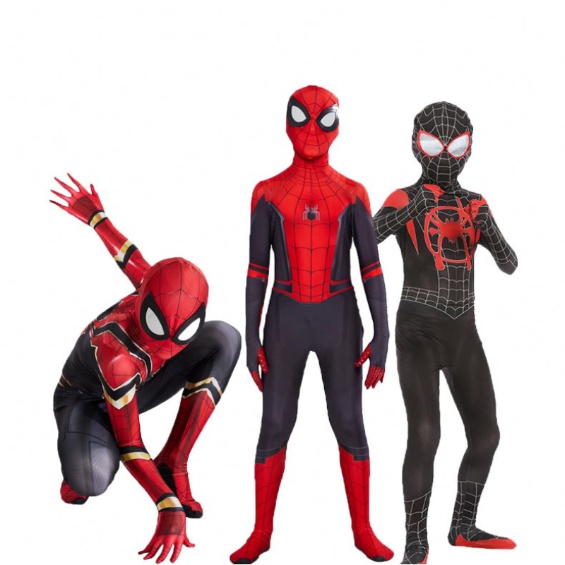 زي عالي الجودة العنكبوت الأزياء فستان تنكري البالغ والطفل هالوين زي أحمر أسود سبانديكس 3D cosplay cosplay